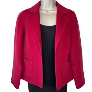 TALBOTS 100% Wool Open Faced Jacket in Raspberry Women's Size 4 Petite